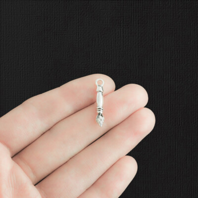 BULK 50 Paintbrush Antique Silver Tone Charms 3D - SC5912