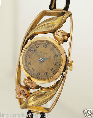 JUGENDSTIL - DAMENARMBANDUHR WELSBRO SCHWEIZ ca.20er J. - MIT FLORALEN ELEMENTEN
