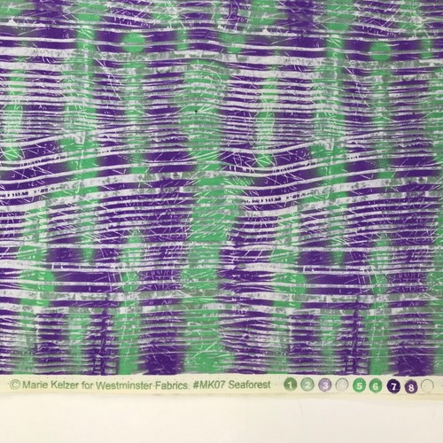 3 yds Westminster Cotton Quilting Fabric Marie Kelzer SEAFOREST Green Purple - Picture 2 of 3