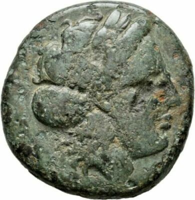 Ancient Greece 2 C BC TROAS NEANDREIA APOLLO HORSE SEED BRONZE 