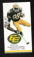 Edmonton Eskimos 1990 Pocket Schedule Oldies 1260 CFL