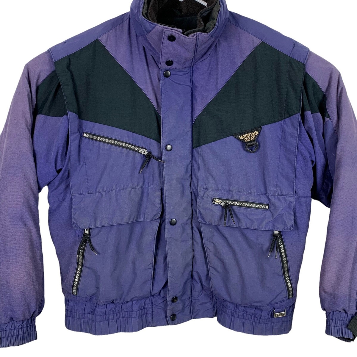 Vintage Ski Jacket Mountain Goat Retro Size Small Coat Purple Zip