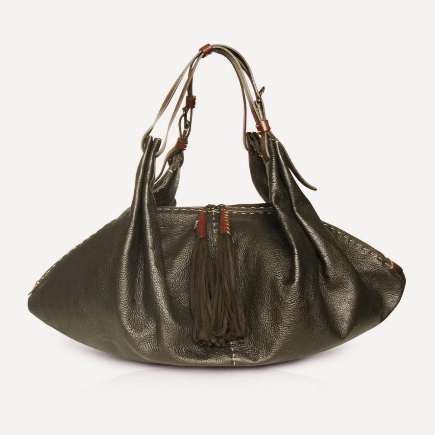 $1675 Nuevo Bolso de Mano Henry Cuir Beguelin Paracaídas Grande Cuero Italiano Cartera Foto 2 de 4