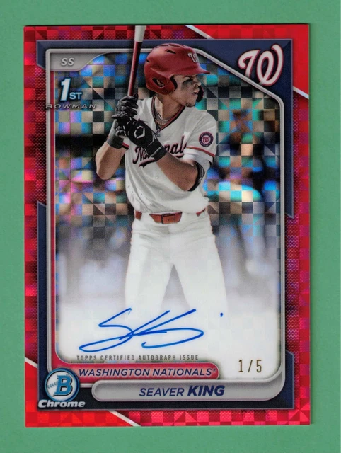 2024 BOWMAN CHROME SEAVER KING AUTO RED XFRACTOR PARALLEL 1/5 NATIONALS