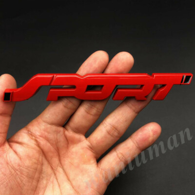 Red SPORT Racing Car Logo Emblem – Self-Adhesive Fender Trunk Tailgate Badge Decor