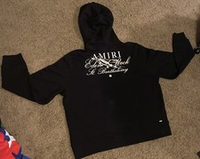 NWT Men  s AMIRI Black Eden Rock Logo Hoodie Sweatshirt Size XXL