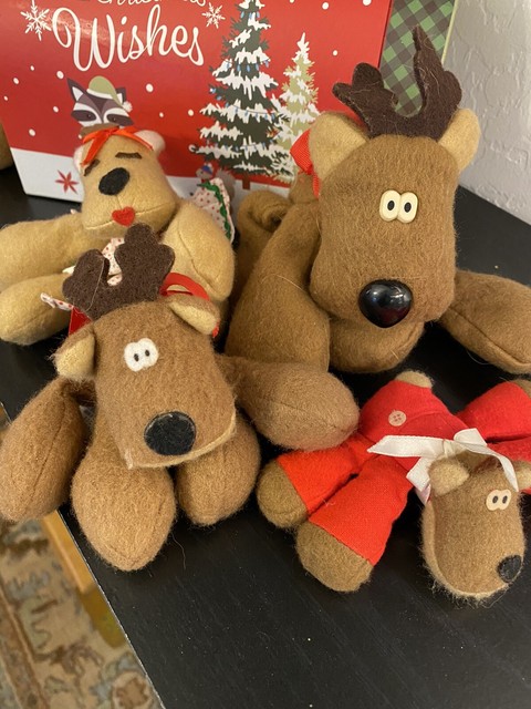 4 ~ HALLMARK RODNEY RHONDA Randy vintage bean bag CHRISTMAS REINDEER Family | eBay