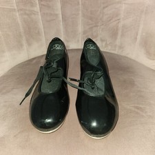 Capezio Shiny Black Patent Slip On Tele Tone Tap Shoes Size 7