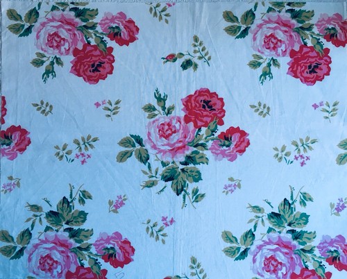 49cm x 54cm Long Antique Rose White Cath Kidston Lightweight cotton fabric new - Picture 2 of 3