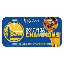 Golden State Warriors 2017 NBA Finals Champions Plastic License Plate Tag