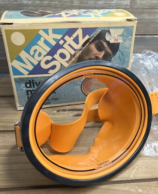RARE BOX Vintage NOS MARK SPITZ Dive Mask by Elton No. 610 MS-790 Challenger