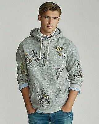 NWT RALPH LAUREN POLO ANDREWS GRAPHIC GREY HEATHER HOODIE