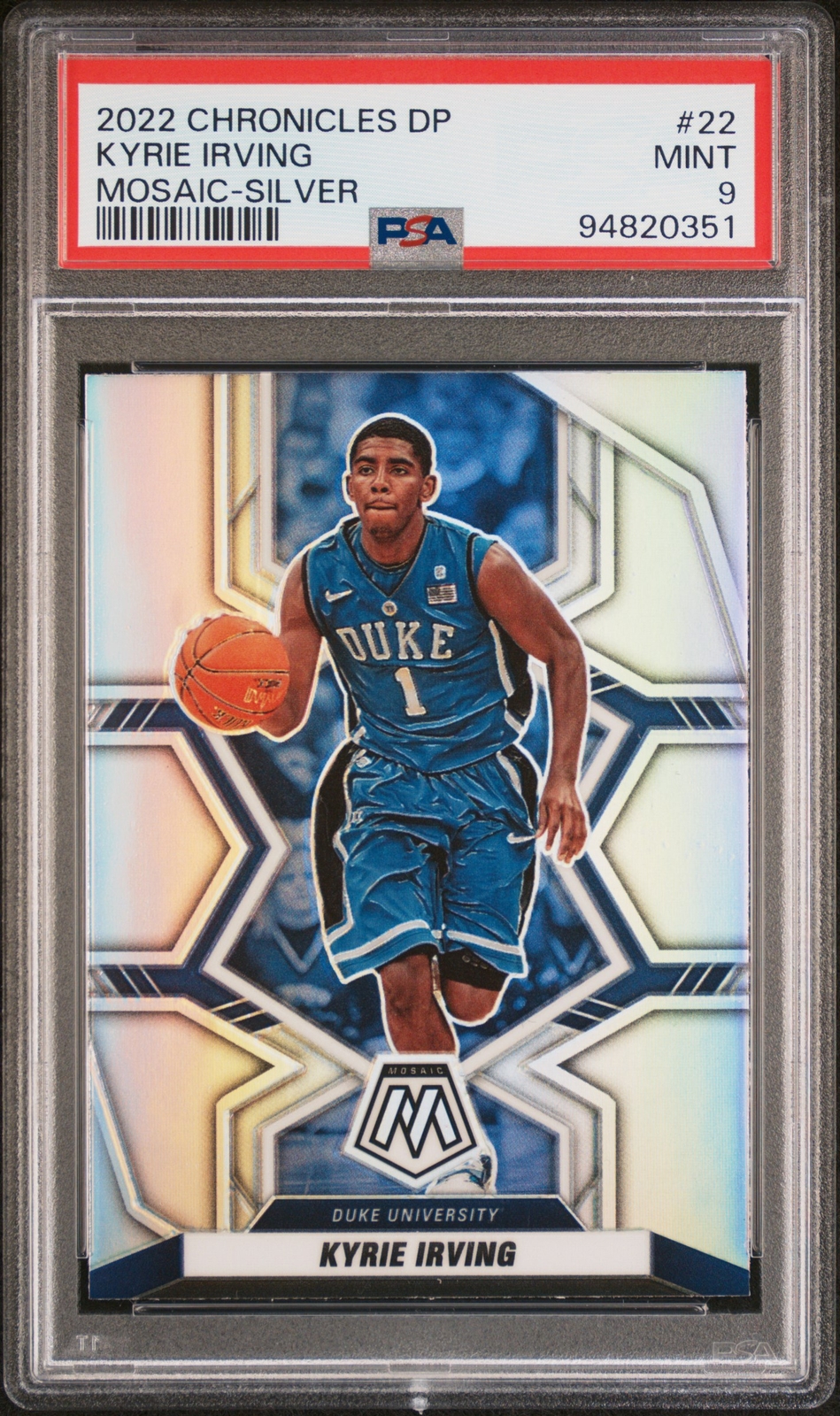 2022 Panini Chronicles Draft Picks Mosaic Kyrie Irving #22 Mosaic-Silver PSA 9