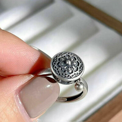Traditional Prayer Lotus Anxiety Relief Ring Adjustable Fidget - Foto 11