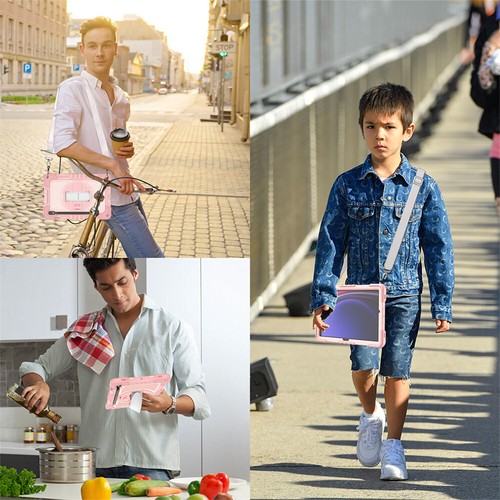 Tablet Shockproof Strap Stand Case Cover For Samsung Galaxy Tab S9 FE / S9 FE+ - Picture 33 of 60