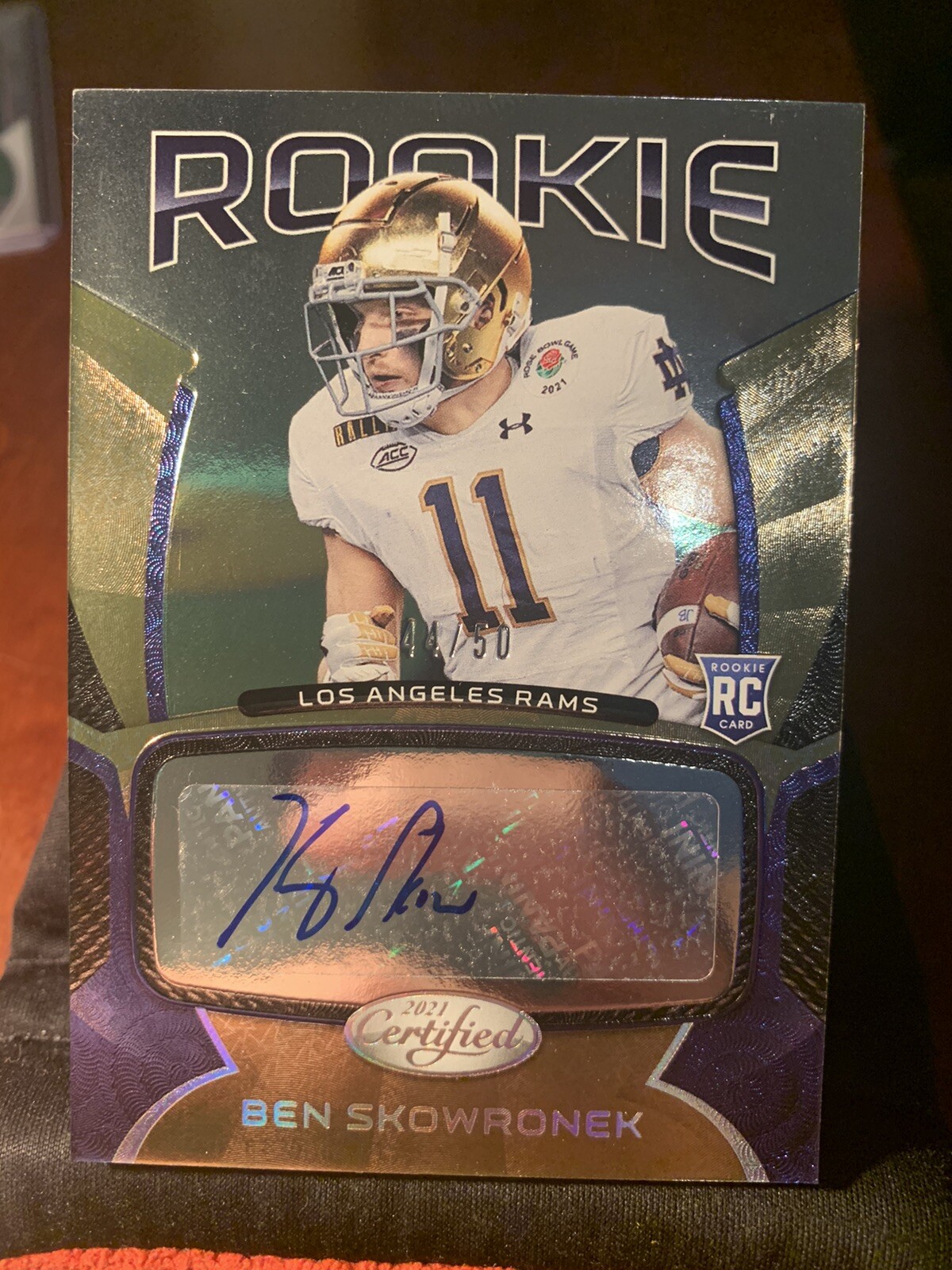 Ben Skowronek Panini Certified Rookie Signatures #RSBS Mirror Blue