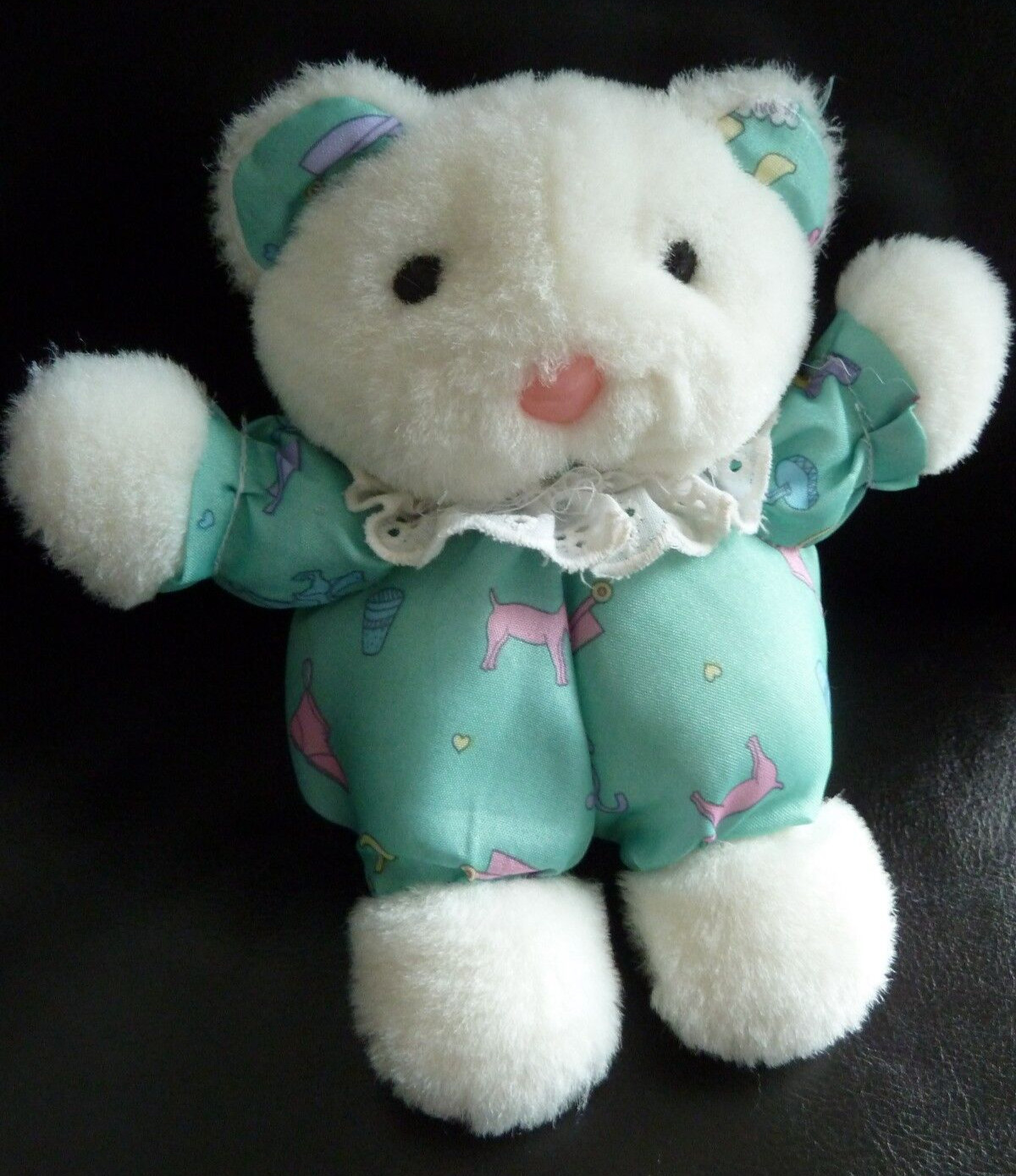 Peluche Gipsy ours doudou boule vintage vert rose pour remplacer un doudou perdu
