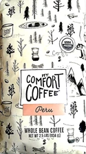 Mt. Comfort Organic Peru Medium Roast Whole Been Coffee 2.5 Lb Bag EXP 04/2026