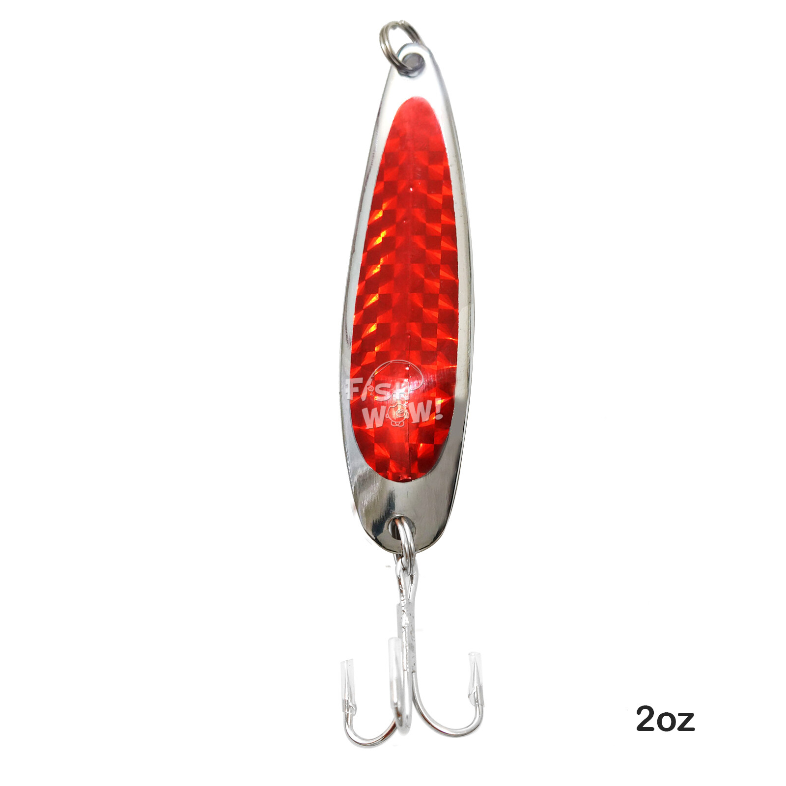15pcs 2oz Fishing Spoons Trolling Flutter Treble Hook Casting Jigs Red tape NEW - Image 3
