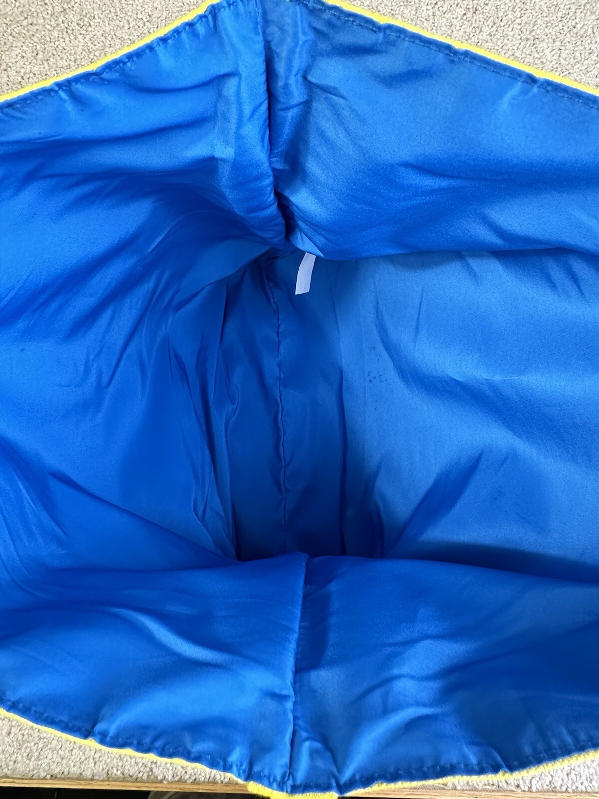 Borsa tote vintage Polo Ralph Lauren gialla ricamata blu grande pony 3