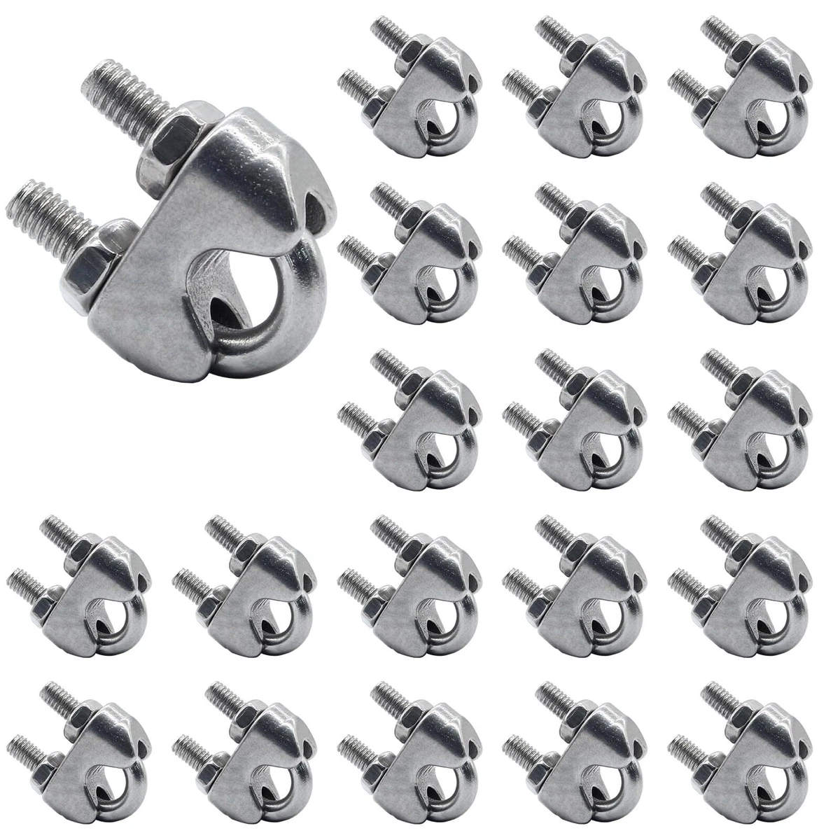 Fune metallica clip cavo morsetti in acciaio INOX 304, M6, 10 pezzi Fune metallica clip cavo morsetti in acciaio INOX 304, M6, 10 pezzi