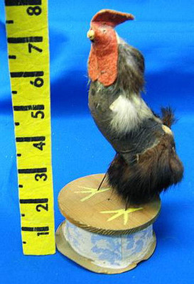 vintage german paper mache' rooster candy container old circa 1890 / rare find 