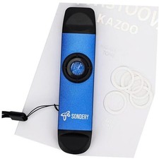 Professional Metal Kazoo, Dual Head Kazoo Includes Lanyard and 5 Blue