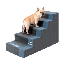 Dog Steps for High Bed, Extra Wide 23" H Dog Stairs for Small Dogs, 5-Tier Pe...