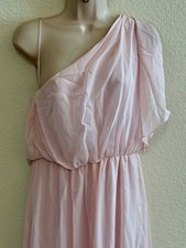 Nouvelle Bea Blush Pink One Shoulder Dress Size S Flowy Chiffon Formal Sz S NWT