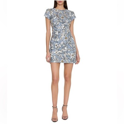 Milly Blue Floral Embroidered Mini s