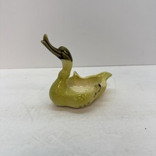 Vintage Mid-Century Modern Green Petite Swan Duck Trinket Figurine Planter