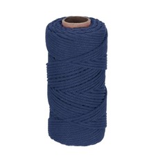 4mm x 109 Yard Navy Blue Cotton Macrame Rope, Single Strand Macrame Cord
