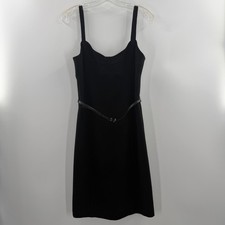 Michael Michael Kors Black Belted Sheath Dress Sweetheart Neck Size 8
