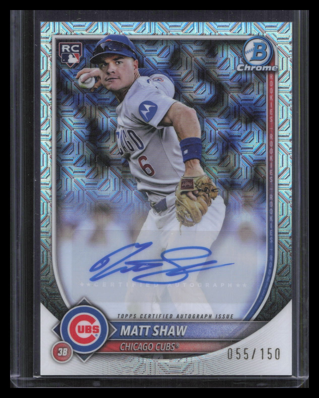 Matt Shaw 2025 Bowman Chrome #CRA-MS Rookie Autographs Mojo #/150
