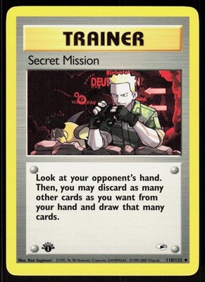 Secret Mission 118/132 Uncommon Gym Heroes Pokemon 1st Edition NM 01-08-115