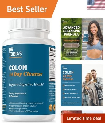 Digestive Health Boost: 14-Day Colon Cleanse Capsules for Detox & Energy