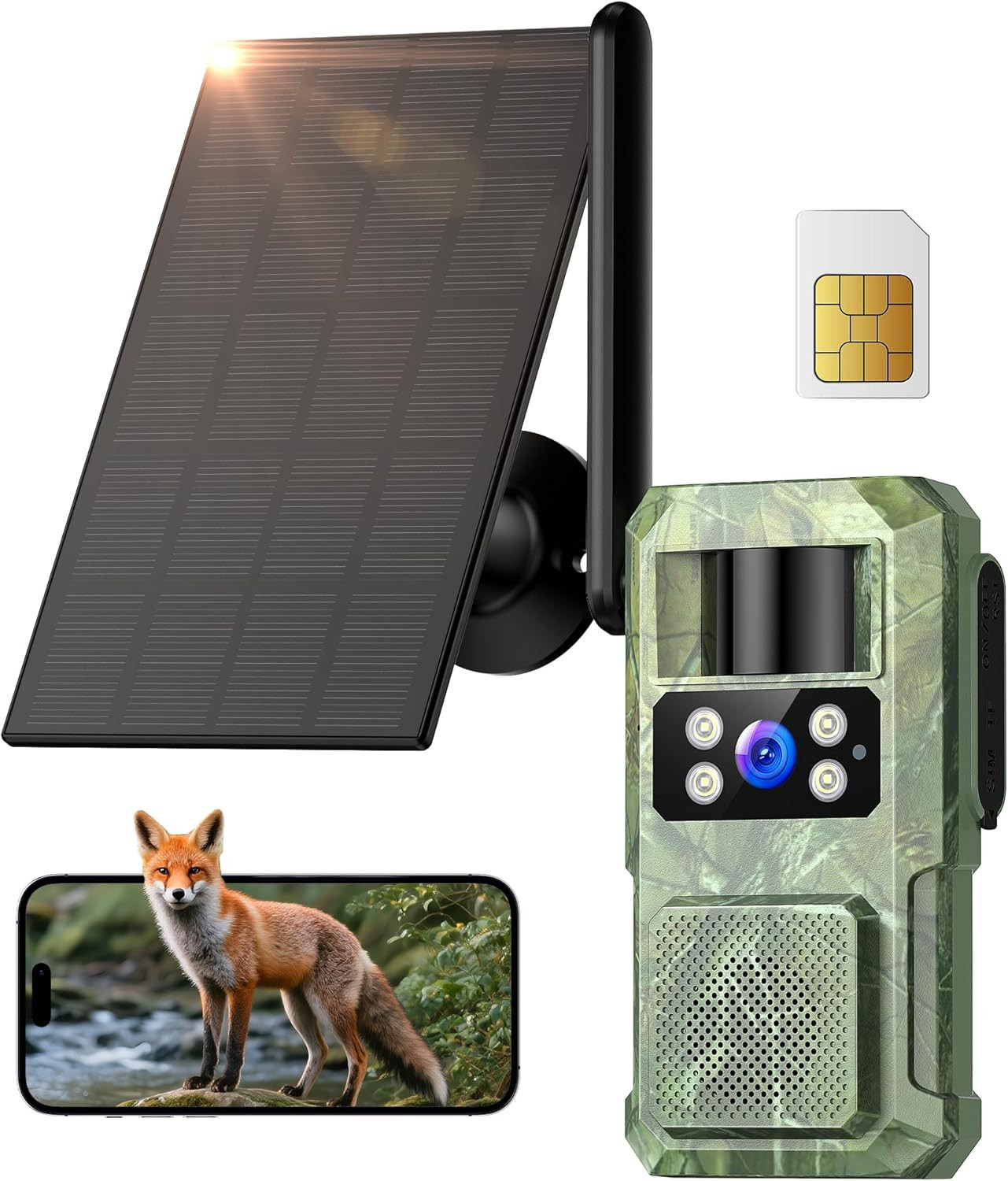 Fotocamera Caccia 4G Solare 2.7K HD Visione Notturna Invisibile