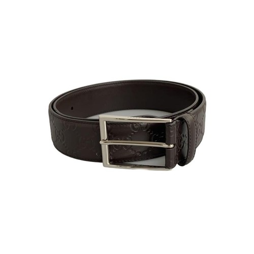 Used GUCCI◆Belt/Leather/BRW/Allover pattern/Men's/474311//