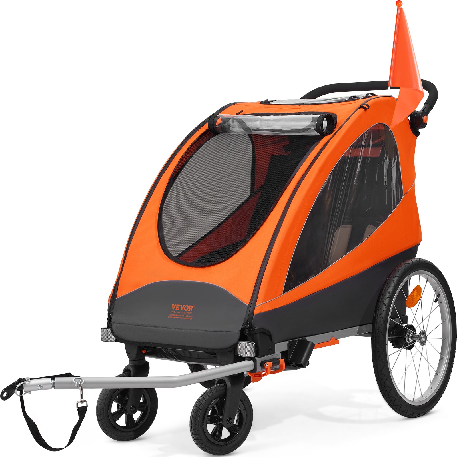 VEVOR Child Bike Trailer Foldable 2 Seater Stroller Double K