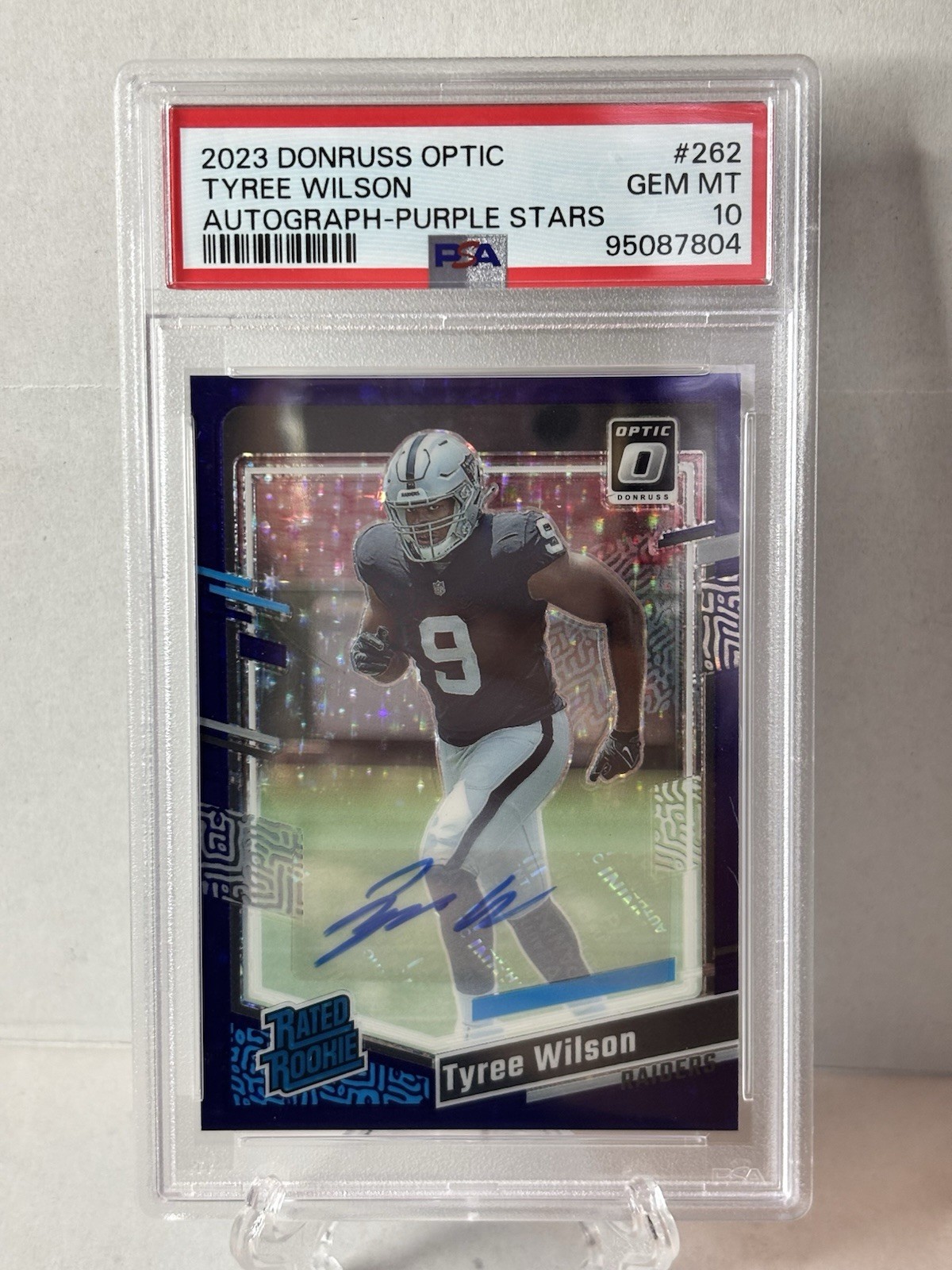 Tyree Wilson Panini Donruss Optic #262 Autograph-Purple Stars