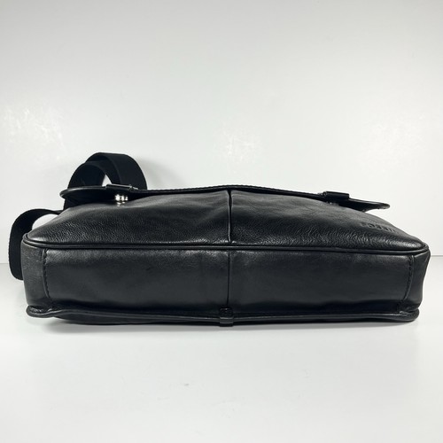 Vtg Fossil Black Soft Leather Messenger Crossbody Bag Men’s Laptop/Briefcase - Picture 5 of 18