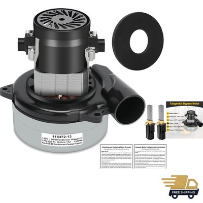 Multi-Compatible 5.7'' Vacuum Motor: 2-Stage Performance with Gasket & Brushes