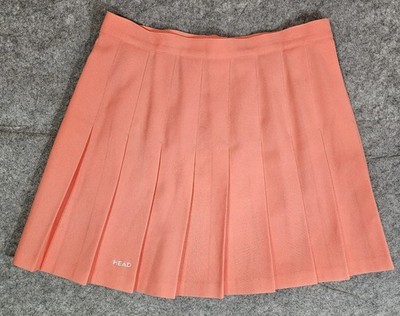 Vintage Head Tennis Skirt 14 30x17 Peach Pleated Sportswear Tennis Pickleball