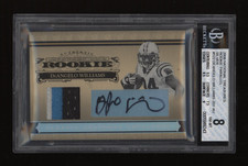 2006 DeAngelo Williams BGS 8 Playoff National Treasures Patch Auto Rookie #15/49