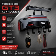 Schl&uuml;sselhalter im 911 GT3 RS Heckdesign 3D-gedruckte Motorsport-Wandhalterung