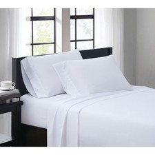 TRULY SOFT Everyday Sheet Set White Polyester 3-Piece Twin Sheet Set, Solid C...