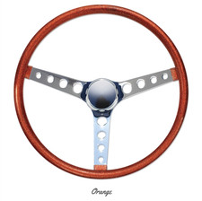 15 Mooneyes 3-spoke Steering Wheel Orange Vinyl Finger Grip Gs290fgor
