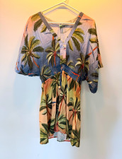 Women's Farm Rio V-Neck Faux Tie Waist Short Sleeve Dress/Cover Up size S