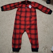 Carters 24 M One Piece Fleece Jumpsuit Red And Black