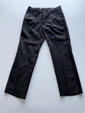 Black Wool Tuxedo Pants with Satin Stripe Wedding Prom Resell 34x29